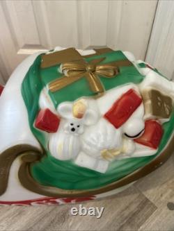 VTG General Foam Santa's Reindeer Sleigh/Sled Christmas Blow Mold Yard Decor