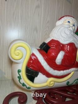 VTG Grand Venture Santa Claus' Reindeer Sleigh/Sled Christmas Blow Mold