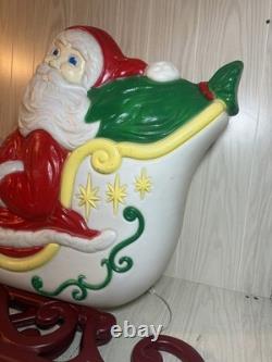 VTG Grand Venture Santa Claus' Reindeer Sleigh/Sled Christmas Blow Mold