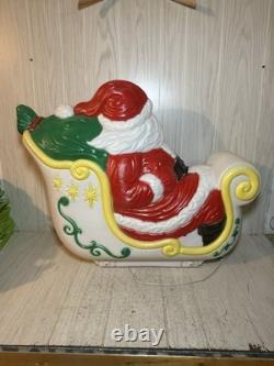 VTG Grand Venture Santa Claus' Reindeer Sleigh/Sled Christmas Blow Mold