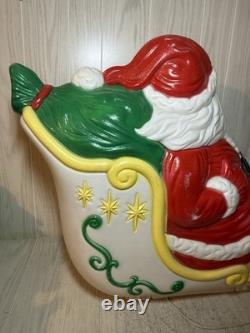 VTG Grand Venture Santa Claus' Reindeer Sleigh/Sled Christmas Blow Mold