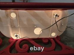 VTG Grand Voyager Christmas Santa Sleigh & 1 Reindeer Light Up Plastic Blow Mold