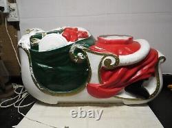 VTG HTF TPI Santa Claus' Reindeer Sleigh/Sled Christmas Blow Mold Yard Decor
