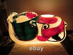 VTG HTF TPI Santa Claus' Reindeer Sleigh/Sled Christmas Blow Mold Yard Decor
