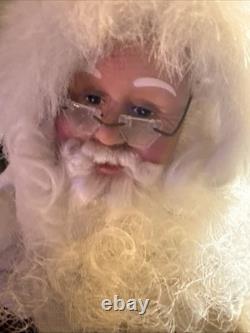 VTG Holiday Creation Animated Musical Christmas Santa on Sleigh Reindeer WORKS