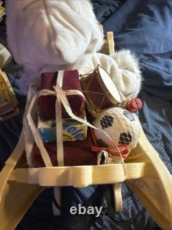 VTG Holiday Creation Animated Musical Christmas Santa on Sleigh Reindeer WORKS