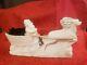 Vtg Italian Made Rare Alabaster Santa, Sleigh & Reindeer Stunning