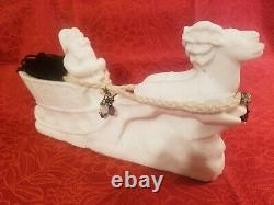 VTG ITALIAN MADE RARE ALABASTER Santa, Sleigh & Reindeer STUNNING