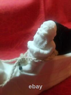 VTG ITALIAN MADE RARE ALABASTER Santa, Sleigh & Reindeer STUNNING