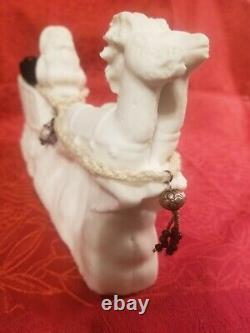 VTG ITALIAN MADE RARE ALABASTER Santa, Sleigh & Reindeer STUNNING