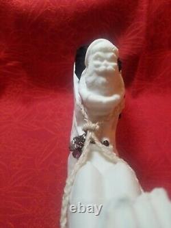 VTG ITALIAN MADE RARE ALABASTER Santa, Sleigh & Reindeer STUNNING