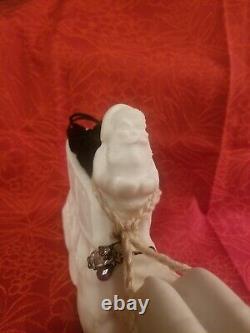 VTG ITALIAN MADE RARE ALABASTER Santa, Sleigh & Reindeer STUNNING