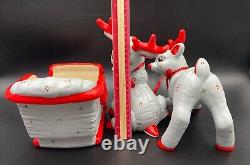 VTG Kimple Mold Lot of 5pcs Ceramic Christmas Reindeers & Santa Sleigh Figurines