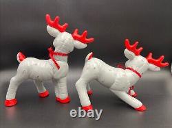 VTG Kimple Mold Lot of 5pcs Ceramic Christmas Reindeers & Santa Sleigh Figurines