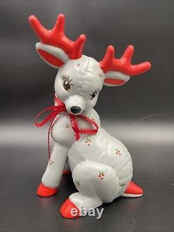 VTG Kimple Mold Lot of 5pcs Ceramic Christmas Reindeers & Santa Sleigh Figurines