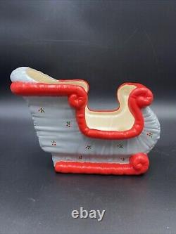 VTG Kimple Mold Lot of 5pcs Ceramic Christmas Reindeers & Santa Sleigh Figurines