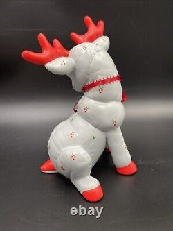 VTG Kimple Mold Lot of 5pcs Ceramic Christmas Reindeers & Santa Sleigh Figurines