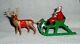 Vtg Lead Rare Barclay Santa With Toy Bag On Sleigh With Reindeer B197 Nm