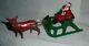 Vtg Lead Rare Barclay Santa With Toy Bag On Sleigh With Reindeer B197 Nm Lot B