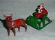 Vtg Lead Rare Barclay Santa With Toy Bag On Sleigh With Reindeer B197 Nm Lot C