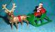 Vtg Lead Rare Barclay Santa With Toy Bag On Sleigh With Reindeer B197 With Antlers B