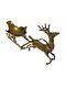 Vtg Large Deer Reindeer Leaping Santa Sleigh Etched Brass 19 Long Centerpiece