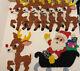 Vtg Melted Plastic Popcorn 7 Rudolph Reindeer 1 Santa & Sleigh Christmas Decor