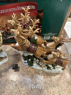 VTG Members Mark Santa Sleigh & Reindeers Christmas Centerpiece Holiday Decor