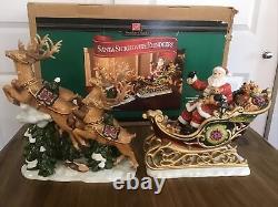 VTG Members Mark Santa Sleigh With Reindeers Christmas Centerpiece Holiday Decor