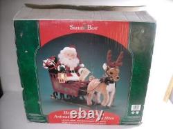 VTG NEW SANTAS BEST ANIMATED SANTA, SLEIGH & REINDEER HEADS ARMS LEG MOVES WithBOX