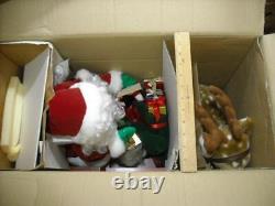 VTG NEW SANTAS BEST ANIMATED SANTA, SLEIGH & REINDEER HEADS ARMS LEG MOVES WithBOX