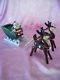 Vtg Napco Christmas Santa Green Sleigh & Reindeer With Orig Stickers Figurine Ex