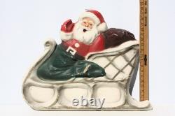 VTG Paper Mache' Santa In Sleigh With2 Reindeer Large Wall Mount Mid Century