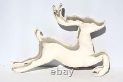 VTG Paper Mache' Santa In Sleigh With2 Reindeer Large Wall Mount Mid Century