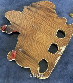 VTG Poloron Santa In Sleigh With4 Reindeer Pre Blow Mold Wall Mount-Nice/Rare