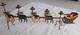 Vtg Santa Sleigh & Reindeer Candle Holder 32 X 12 Iron Original Paint