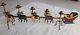 Vtg Santa Sleigh & Reindeer Candle Holder 32 X 12 Iron Original Paint
