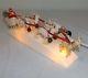 Vtg Santa & Sleigh 4 Reindeer & Rudolph Hard Plastic Royal Electric Light Up