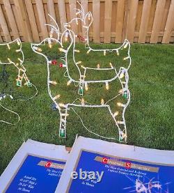 VTG Santa Sleigh & Reindeer Outdoor Lighted Christmas Display Markee Products