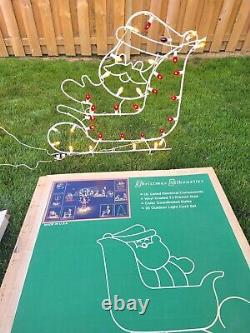 VTG Santa Sleigh & Reindeer Outdoor Lighted Christmas Display Markee Products