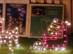 VTG Santa Sleigh & Reindeer Outdoor Lighted Christmas Display Markee Products