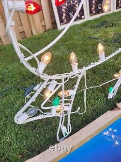 VTG Santa Sleigh & Reindeer Outdoor Lighted Christmas Display Markee Products