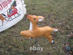 VTG TPI 33 Reindeer for Santa's Sleigh Christmas Blow Mold