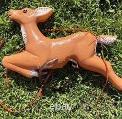 VTG TPI 33 Reindeer for Santa's Sleigh Christmas Blow Mold