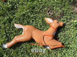 VTG TPI 33 Reindeer for Santa's Sleigh Christmas Blow Mold