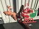 Vtg Tpi Santa Claus In Sleigh With Reindeer Christmas Blow Mold Pickup Only Nj