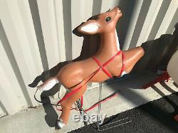 VTG TPI Santa Claus in Sleigh with Reindeer Christmas Blow Mold Pickup Only NJ