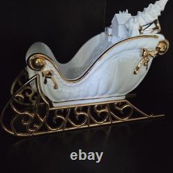 VTG Traditions Porcelain Santa With Sleigh & Reindeer in Original Box