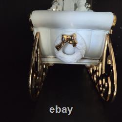 VTG Traditions Porcelain Santa With Sleigh & Reindeer in Original Box
