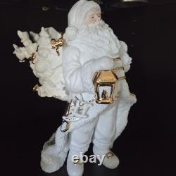 VTG Traditions Porcelain Santa With Sleigh & Reindeer in Original Box